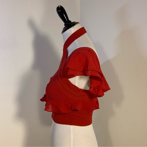 NWOT Nasty Gal Black Cropped Blouse Top - Picture 4 of 9